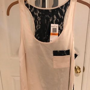 Cute cream front/blk lace back - small